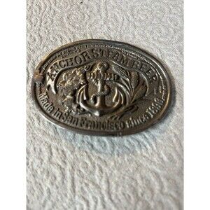 Anchor Steam Beer Belt Buckle San Francisco 1975 Bergamot Brass Works Vintage